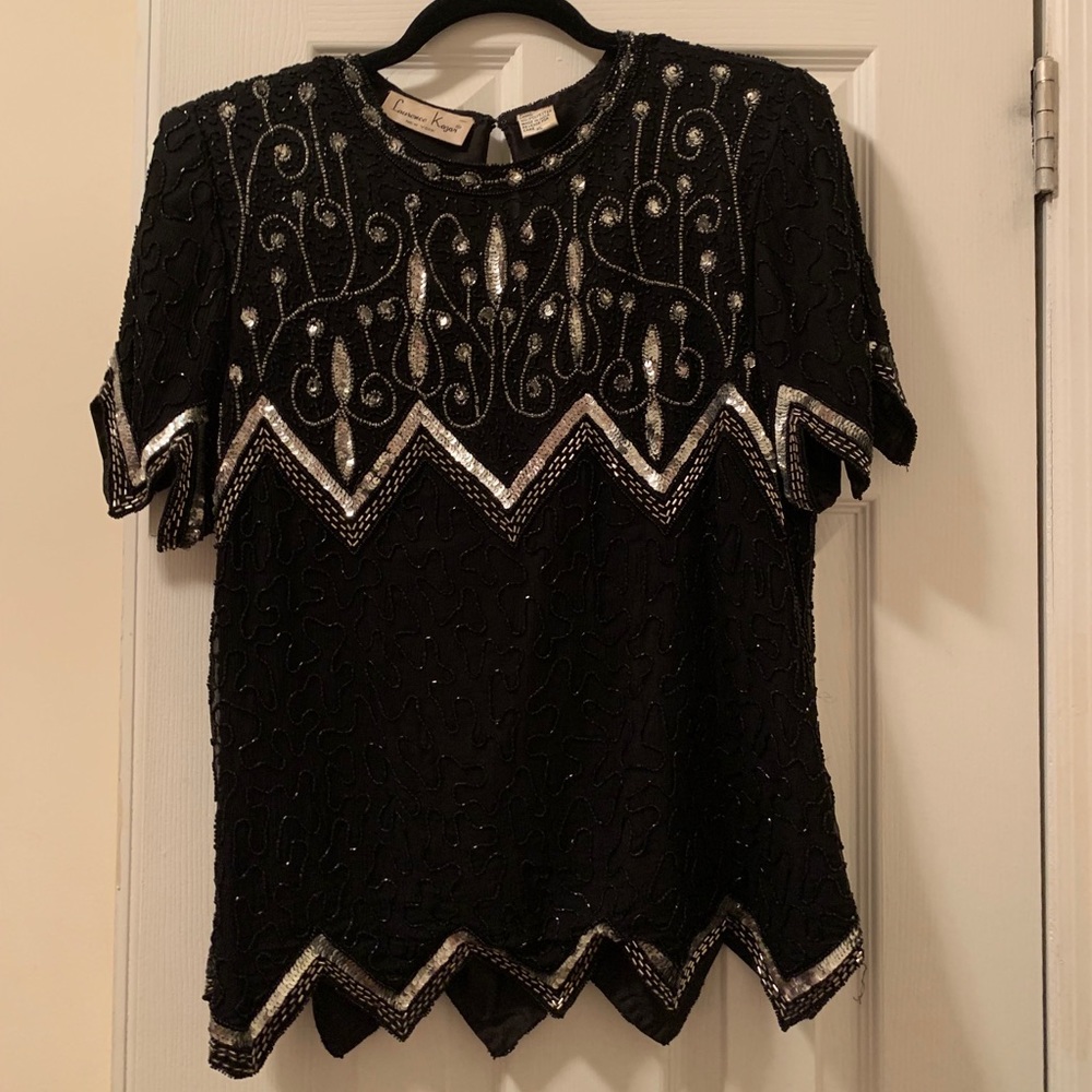 Vintage Laurence Kazar Sequin Beaded Top